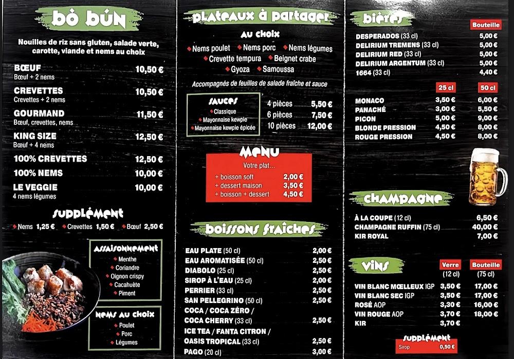 Le bar à bò bún - Menu Image 1